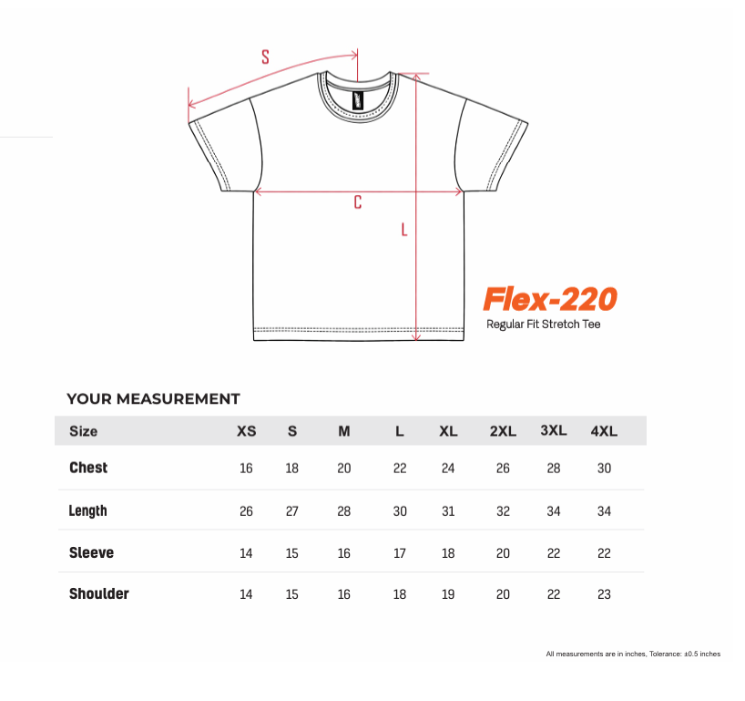 Flex-220, Regular Fit Stretch Tee